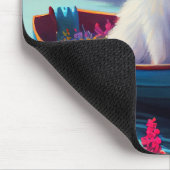 American Eskimo Dog on Paddle: Een Schilderachtig Muismat (Hoek)