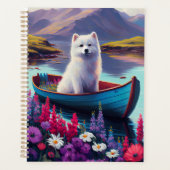 American Eskimo Dog on Paddle: Een Schilderachtig  Planner (Voorkant)