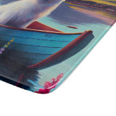 American Eskimo Dog on Paddle: Een Schilderachtig  Snijplank (Hoek)