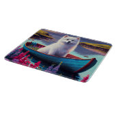 American Eskimo Dog on Paddle: Een Schilderachtig  Snijplank (Hoek)