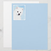 American Eskimo Dog Painting - Original Dog Art (Voorkant / Achterkant)