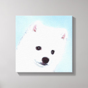 American Eskimo Dog Painting - Original Dog Art Canvas Afdruk