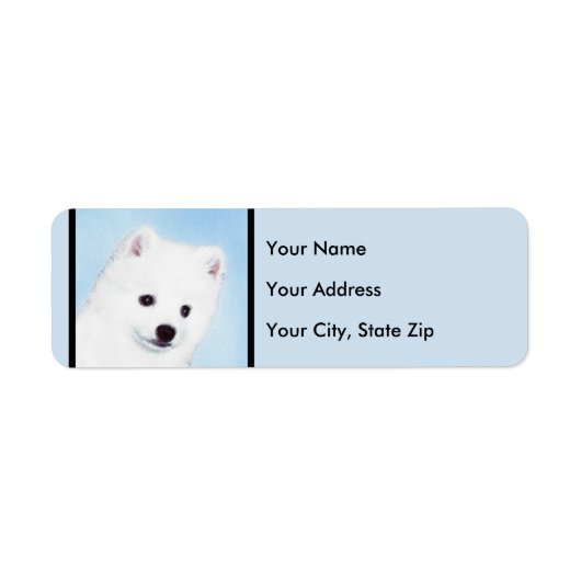 American Eskimo Dog Painting - Original Dog Art Etiket (Voorkant)