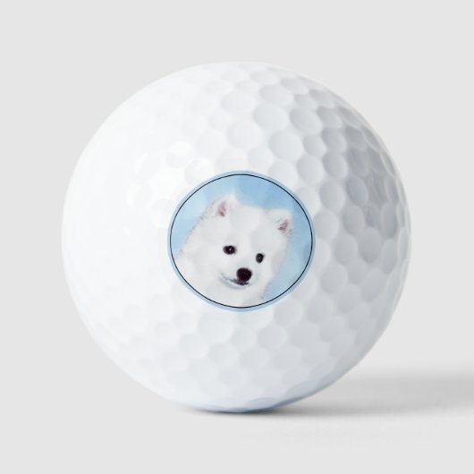 American Eskimo Dog Painting - Original Dog Art Golfballen (Voorkant)