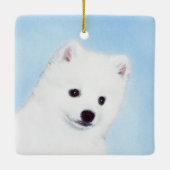 American Eskimo Dog Painting - Original Dog Art Keramisch Ornament (Achterkant)