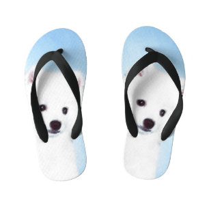 American Eskimo Dog Painting - Original Dog Art Kinder Teenslippers