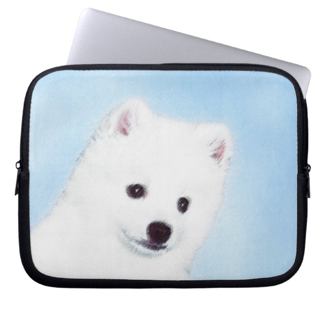 American Eskimo Dog Painting - Original Dog Art Laptop Sleeve (Voorkant)