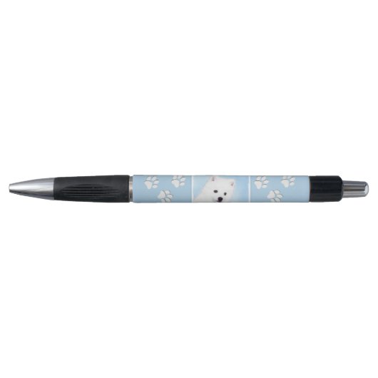 American Eskimo Dog Painting - Original Dog Art Pen (Voorkant)