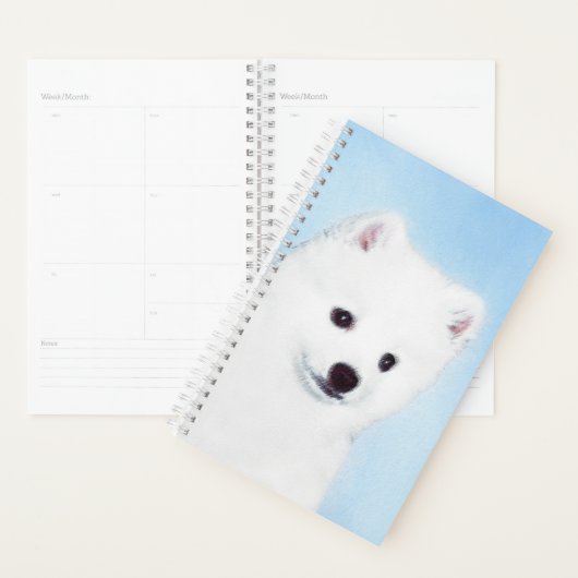 American Eskimo Dog Painting - Original Dog Art Planner (Display)