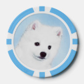 American Eskimo Dog Painting - Original Dog Art Poker Chips (Voorkant)