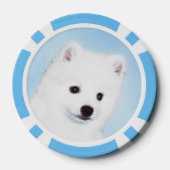 American Eskimo Dog Painting - Original Dog Art Poker Chips (Achterkant)