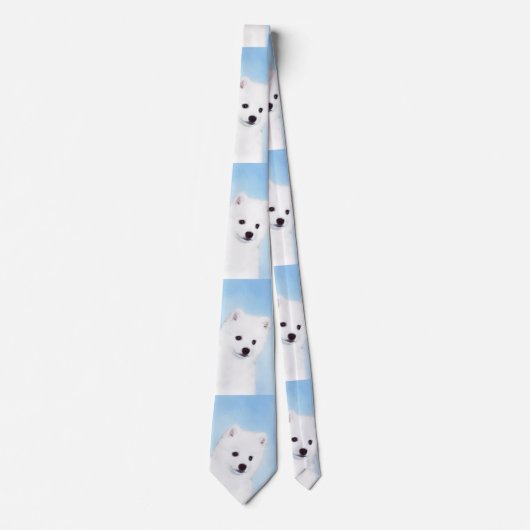 American Eskimo Dog Painting - Original Dog Art Stropdas (Voorkant)