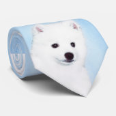 American Eskimo Dog Painting - Original Dog Art Stropdas (Opgerold)