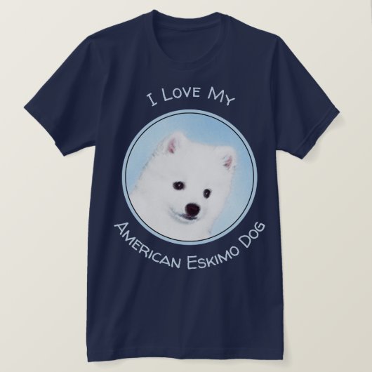 American Eskimo Dog Painting - Original Dog Art T-shirt (Design voorkant)
