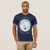 American Eskimo Dog Painting - Original Dog Art T-shirt (Voorkant volledig)
