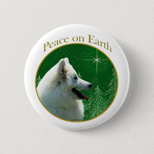 American Eskimo Dog Peace Ronde Button 5,7 Cm (Voorkant)