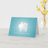 American Eskimo Dog Pet Loss Sympathie Design Kaart (Gele Bloem)