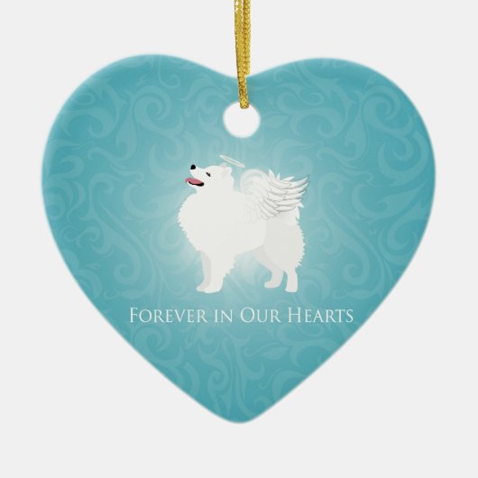 American Eskimo Dog Pet Loss Sympathie Design Keramisch Ornament (Voorkant)