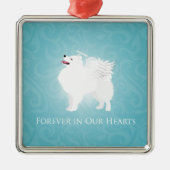 American Eskimo Dog Pet Loss Sympathie Design Metalen Ornament (Voorkant)