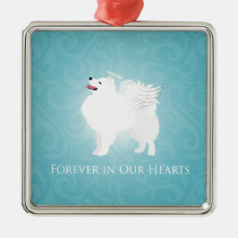 American Eskimo Dog Pet Loss Sympathie Design Metalen Ornament