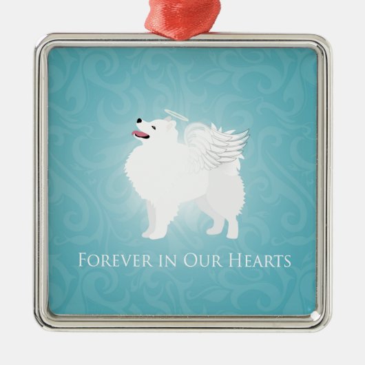 American Eskimo Dog Pet Loss Sympathie Design Metalen Ornament (Voorkant)
