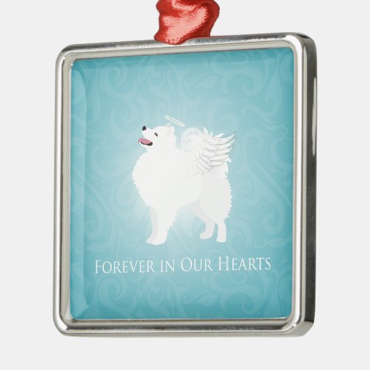 American Eskimo Dog Pet Loss Sympathie Design Metalen Ornament (Links)