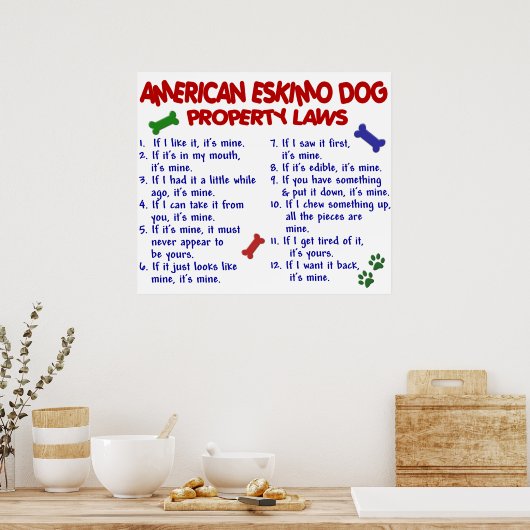 AMERICAN ESKIMO DOG PL2 POSTER (Keuken)