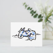 American Eskimo Dog Play Dead Briefkaart (Staand voorkant)
