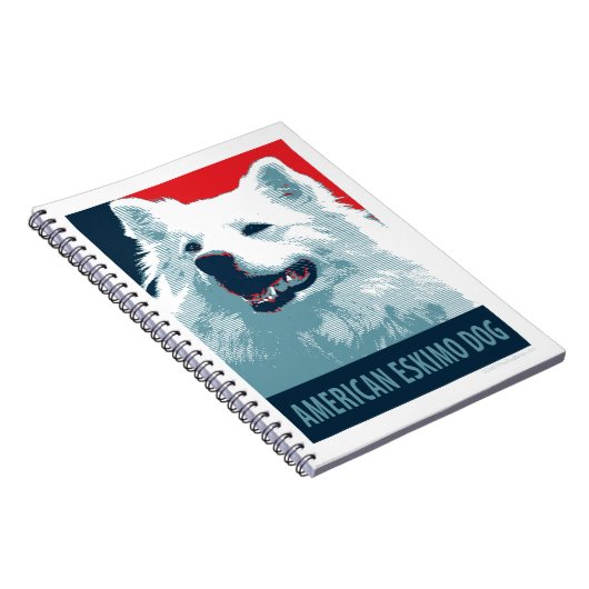American Eskimo Dog Political Hope Parody Notitieboek (Rechterzijde)