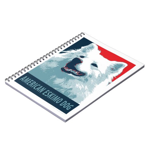 American Eskimo Dog Political Hope Parody Notitieboek (Linkerzijde)