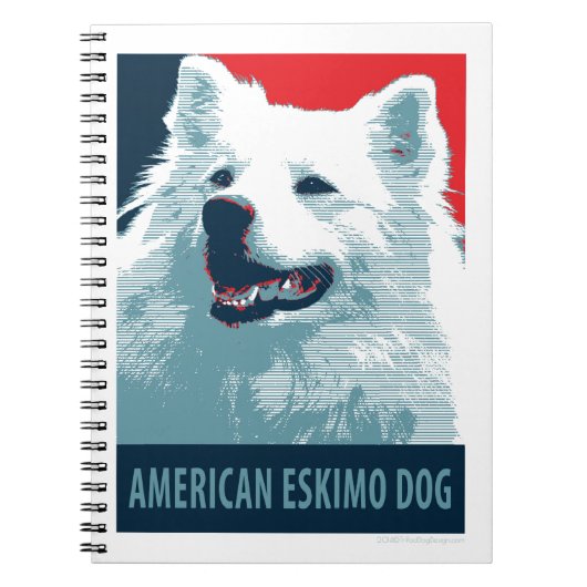 American Eskimo Dog Political Hope Parody Notitieboek (Voorkant)