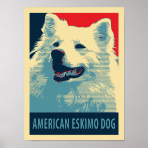 American Eskimo Dog Political Hope Parody Poster