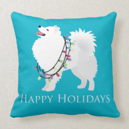 American Eskimo Dog Prettige feestdagen Design Kussen