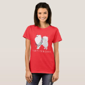 American Eskimo Dog Prettige feestdagen Design T-shirt (Voorkant volledig)