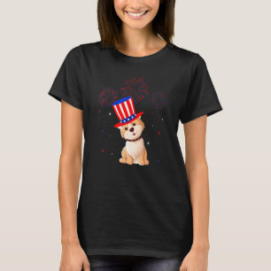 American Eskimo Dog Red White Blue Fireworks 4th O T-shirt