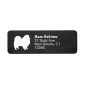American Eskimo Dog Silhouette Return Address Etiket (Voorkant)