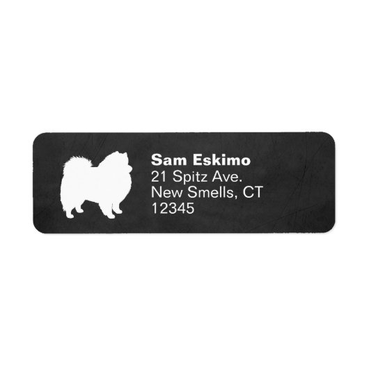 American Eskimo Dog Silhouette Return Address Etiket (Voorkant)