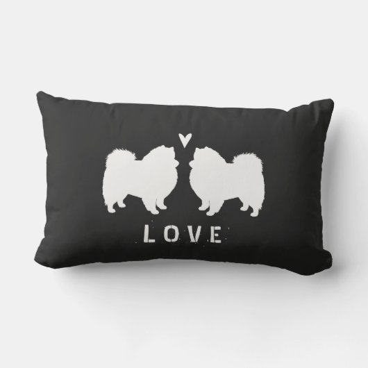 American Eskimo Dog Silhouettes Love Kussen (Achterkant)
