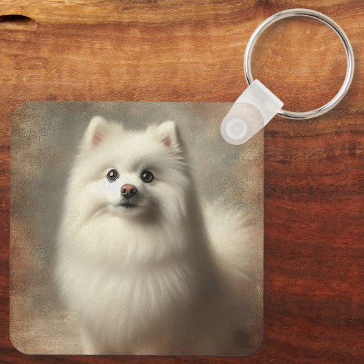 American Eskimo Dog Sleutelhanger (Achterkant)
