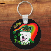 American Eskimo Dog St Patricks Sleutelhanger (Voorkant)