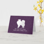 American Eskimo Dog Thinking of You Design Kaart (Gele Bloem)