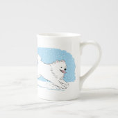 American Eskimo Dog - Winter Snow Eskie Custom Porselein Kop (Rechts)