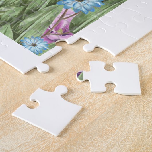 American Eskimo Dog with Flowers Spring Legpuzzel (Zijkant)