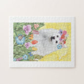 American Eskimo Dog with Flowers Spring Legpuzzel (Horizontaal)