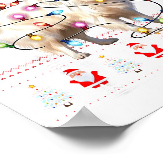 American Eskimo Dog Xmas Lights Ugly Sweater Chris Poster (Hoek)