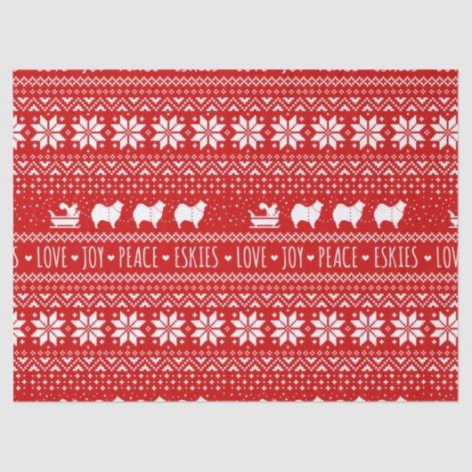 American Eskimo Dogs Kerstmis Holiday Tissuepapier (Voorkant)