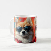 American Eskimo Heart Rozen Valentijnsdag Koffiemok (Voorkant links)