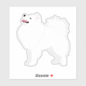 American Eskimo Hondenras Side Uitzicht Silhouette Sticker (Vel)