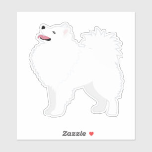 American Eskimo Hondenras Side Uitzicht Silhouette Sticker