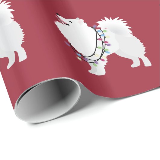 American Eskimo kerstdesign Cadeaupapier (Rol Hoek)